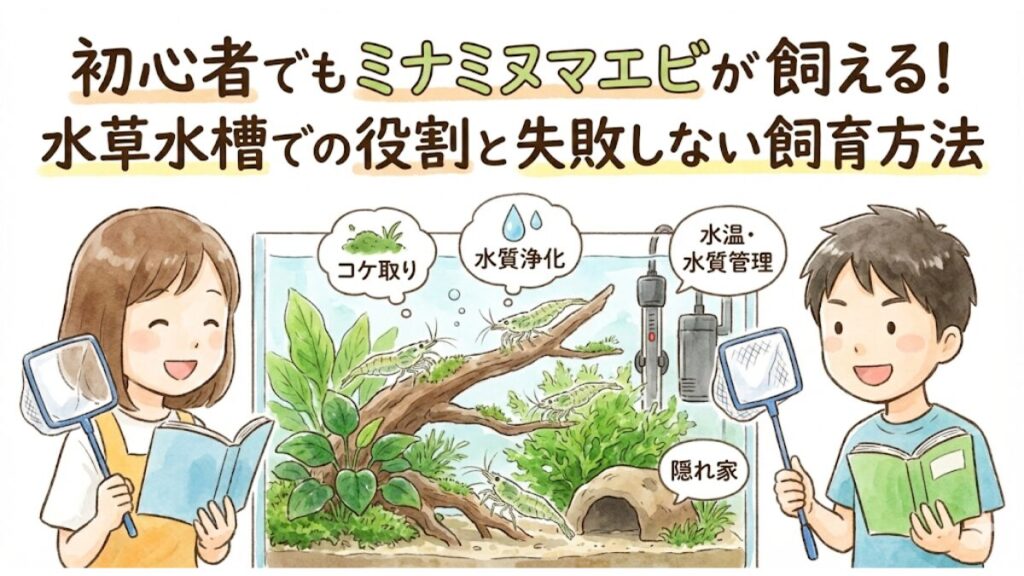 初心者でもミナミヌマエビが飼える！水草水槽での役割と失敗しない飼育方法