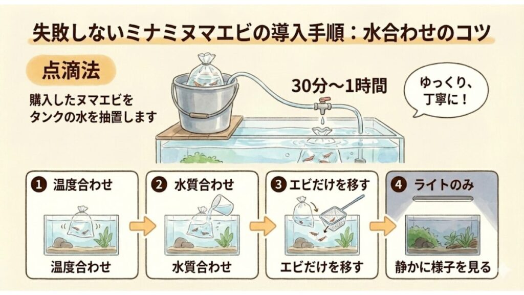 水槽への導入方法と水合わせのコツ
