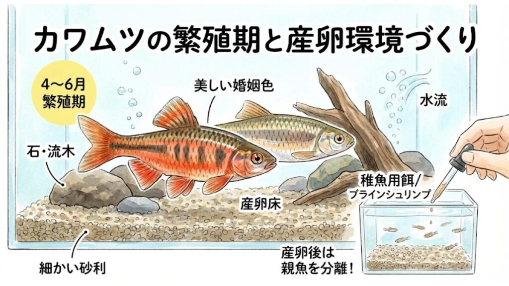 繁殖期の行動と産卵環境づくり