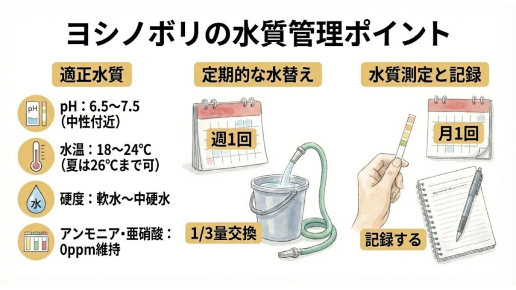 水質管理のポイント（pH・硬度・水温の適正値）