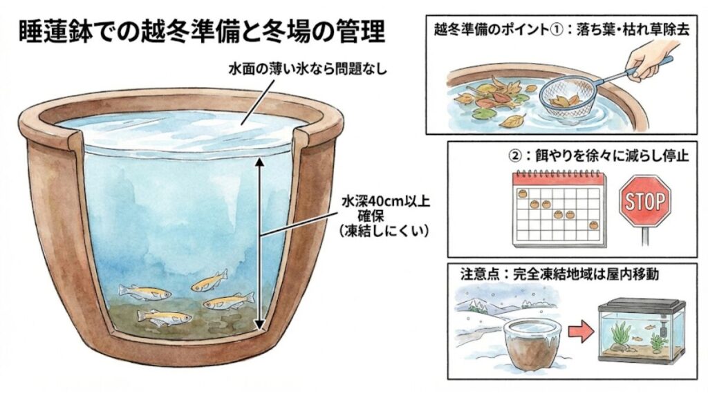 睡蓮鉢での越冬は可能？必要な準備とは