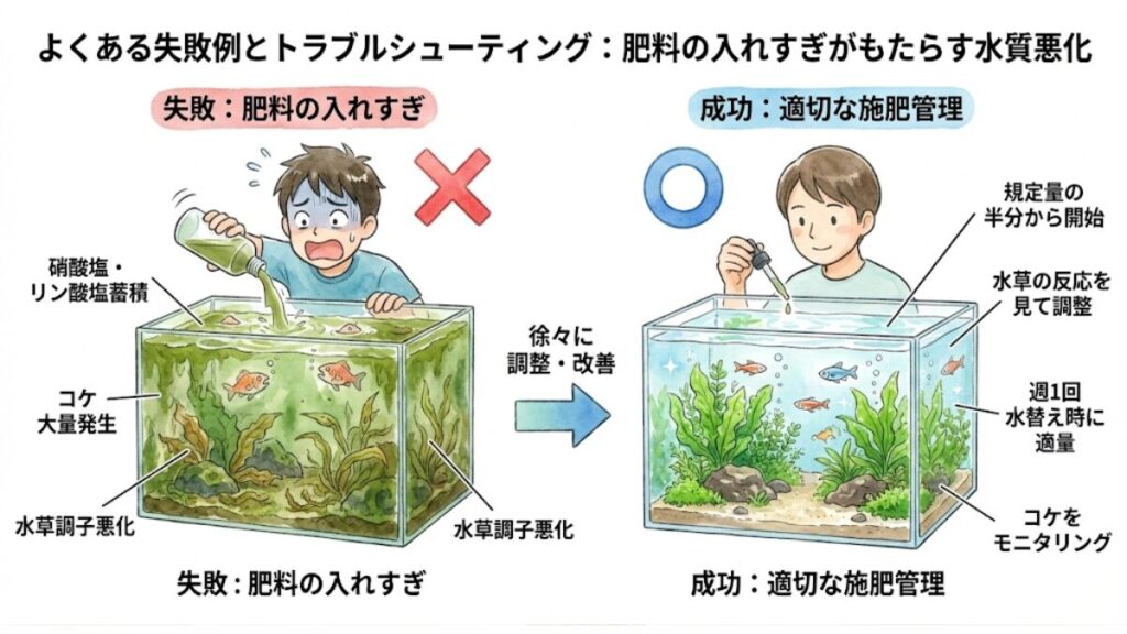 肥料の入れすぎがもたらす水質悪化