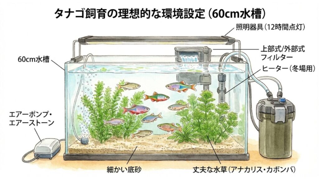 水槽サイズと設備の選び方