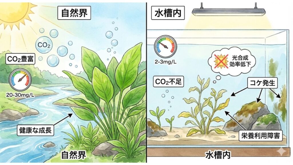 CO2不足が引き起こす成長不良のメカニズム