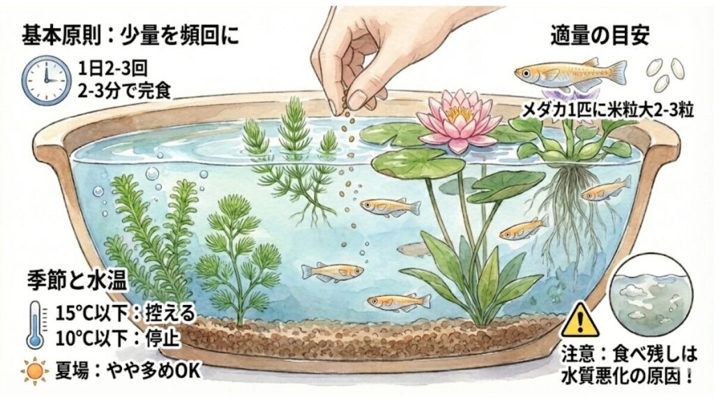 餌やりの頻度と適量の見極め方