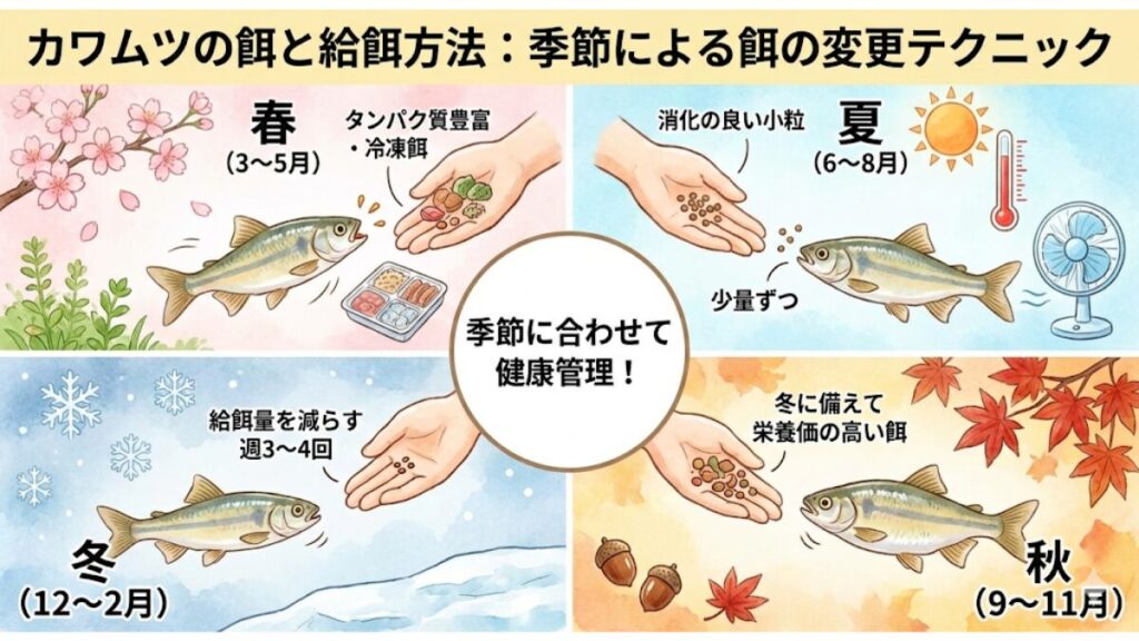 季節による餌の変更テクニック