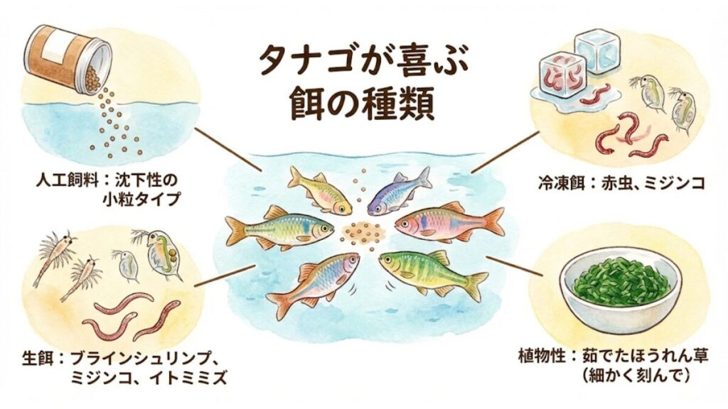 タナゴが喜ぶ餌の種類