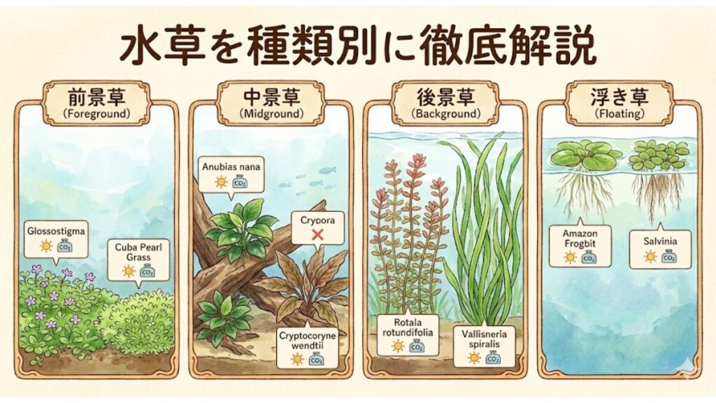 水草を種類別に徹底解説