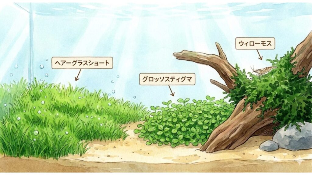前景草：水槽前面を美しく彩る小型種