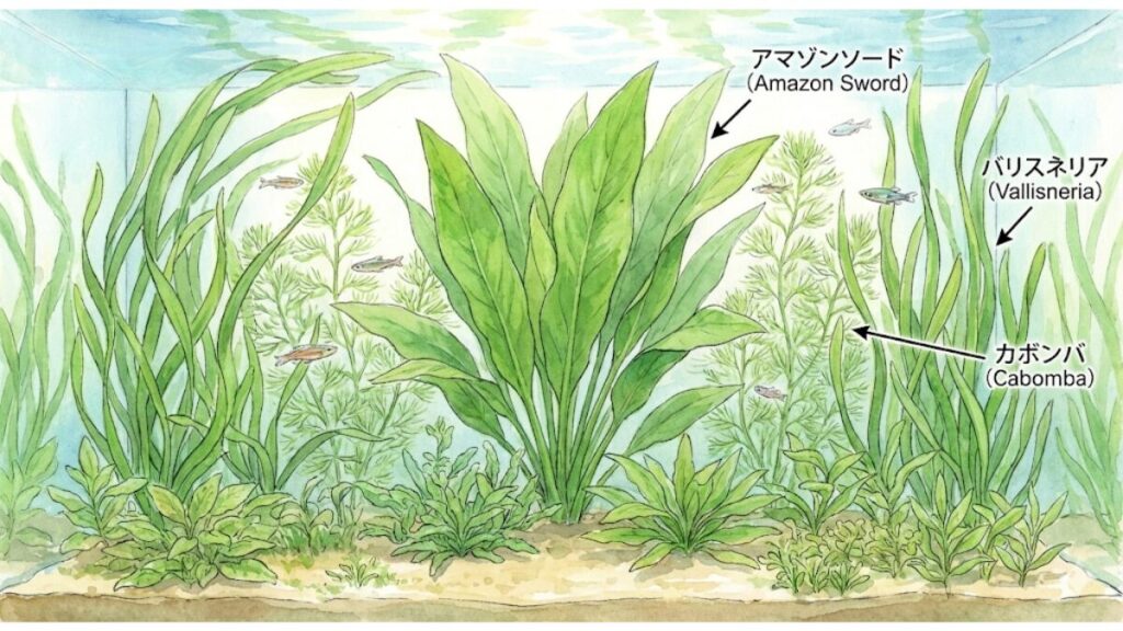 後景草：背景を華やかにする大型種