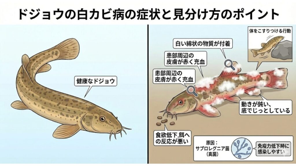 白カビ病の症状と見分け方のポイント